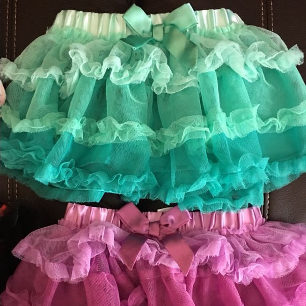 Teal and Pink Tricolor Tulle tutus